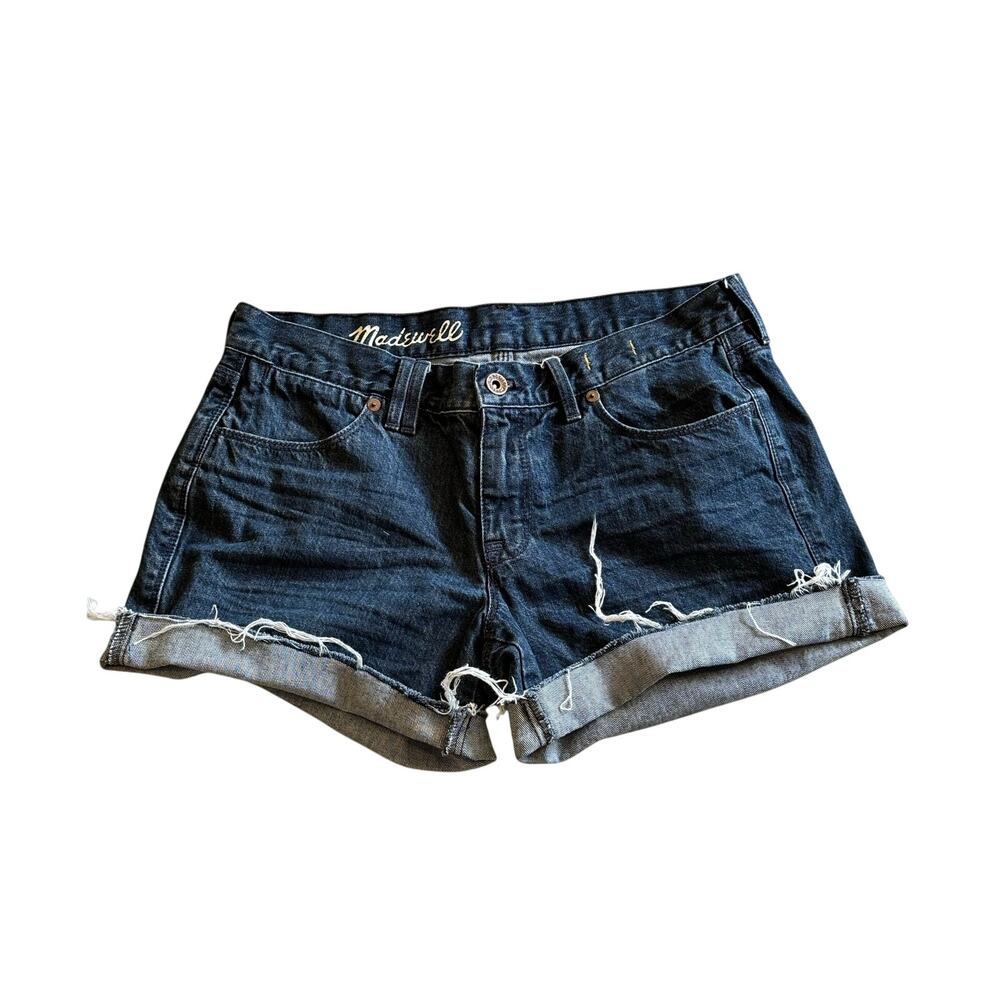 Madewell Dark Denim Wash Cuffed Jean Shorts Size 28